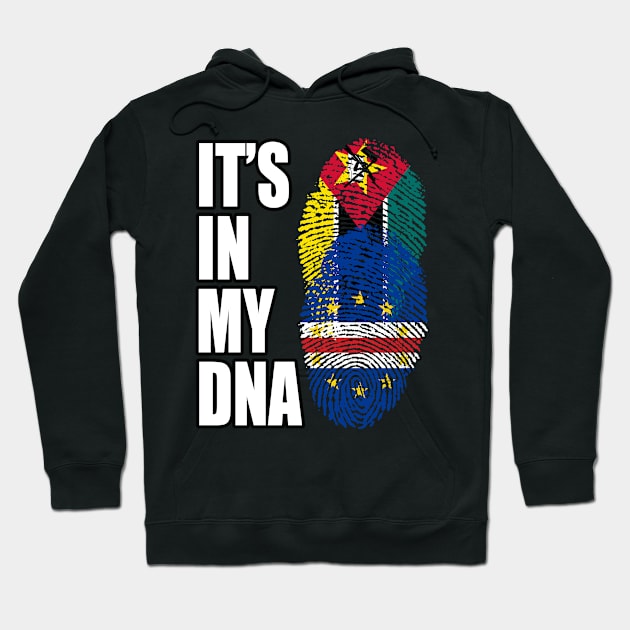 Cabo Verdean And Mozambican Mix DNA Flag Heritage Hoodie by Just Rep It!!